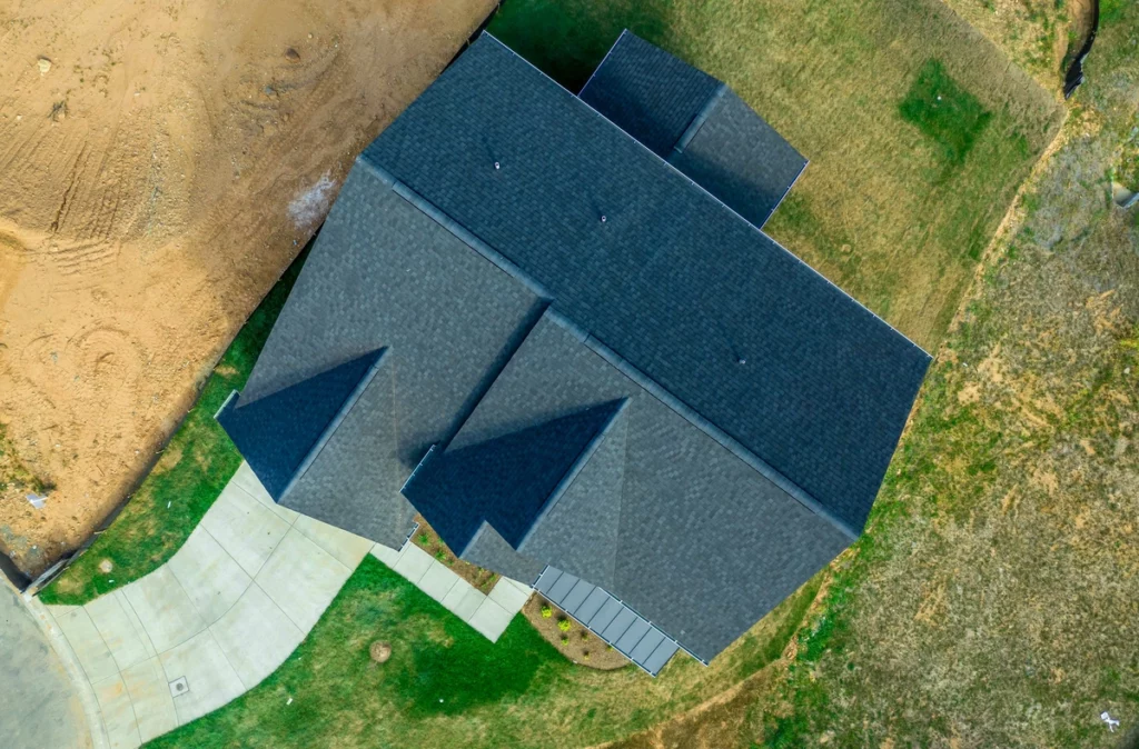 bird's view of new house with hip roof