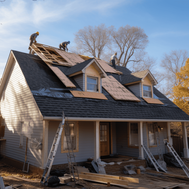 roof-replacement-being-done-on-a-house